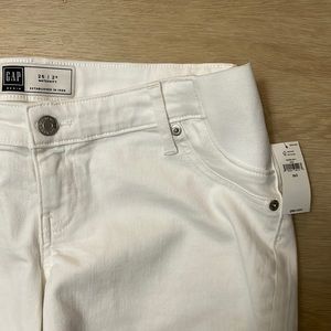 gap | white jean maternity side panel shorts